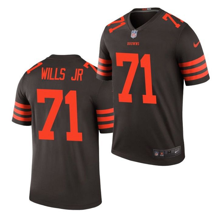 Men Cleveland Browns 71 Jedrick Wills Jr Nike Brown Color Rush Legend NFL Jersey